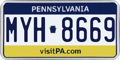 PA license plate MYH8669