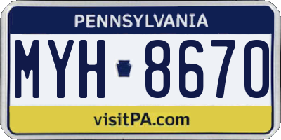 PA license plate MYH8670