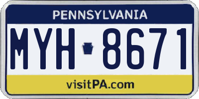 PA license plate MYH8671