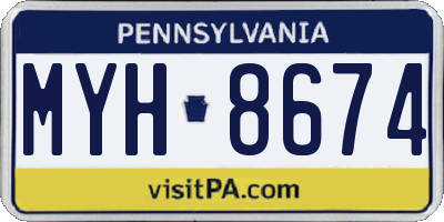PA license plate MYH8674