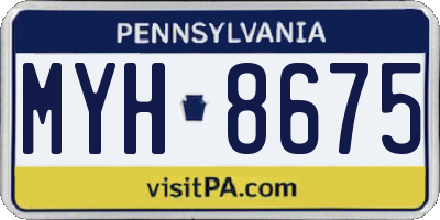 PA license plate MYH8675
