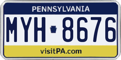 PA license plate MYH8676