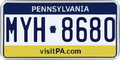 PA license plate MYH8680