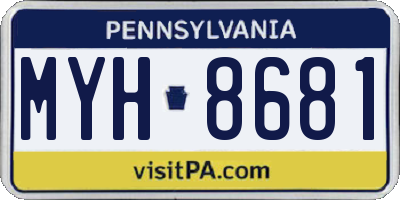 PA license plate MYH8681