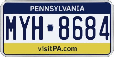 PA license plate MYH8684