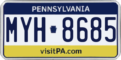 PA license plate MYH8685