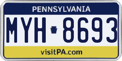 PA license plate MYH8693