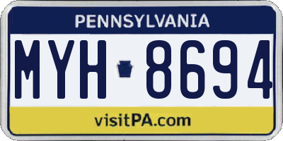 PA license plate MYH8694