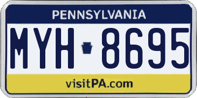 PA license plate MYH8695