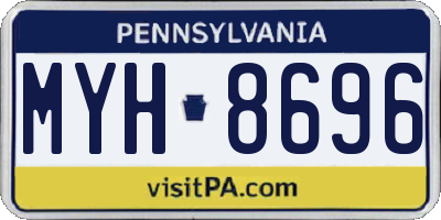 PA license plate MYH8696