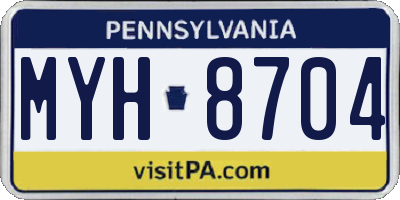 PA license plate MYH8704