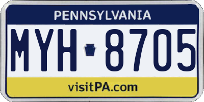 PA license plate MYH8705