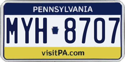 PA license plate MYH8707