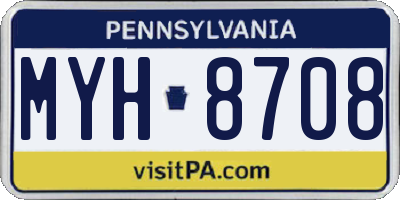 PA license plate MYH8708