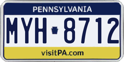 PA license plate MYH8712