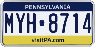 PA license plate MYH8714