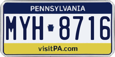 PA license plate MYH8716
