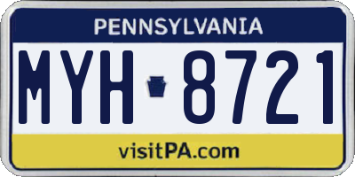 PA license plate MYH8721