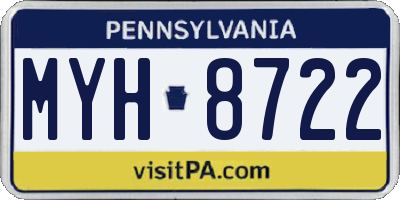 PA license plate MYH8722
