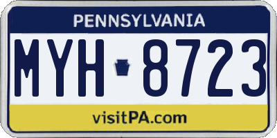 PA license plate MYH8723
