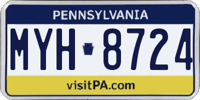 PA license plate MYH8724
