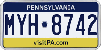 PA license plate MYH8742