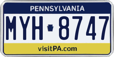 PA license plate MYH8747