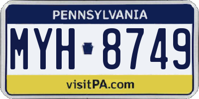 PA license plate MYH8749