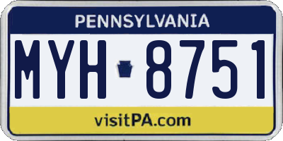 PA license plate MYH8751