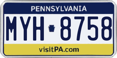 PA license plate MYH8758