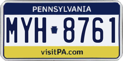 PA license plate MYH8761