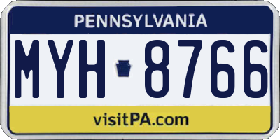 PA license plate MYH8766
