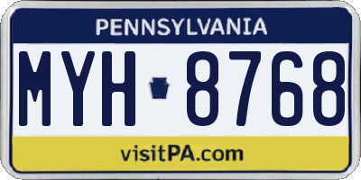 PA license plate MYH8768
