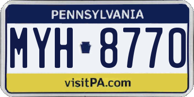 PA license plate MYH8770