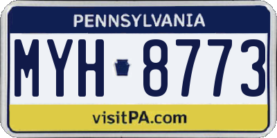 PA license plate MYH8773