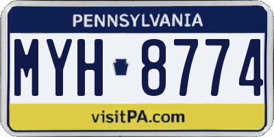 PA license plate MYH8774