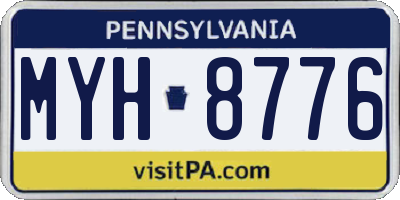 PA license plate MYH8776