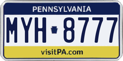 PA license plate MYH8777