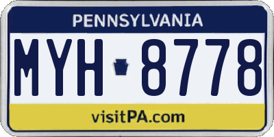 PA license plate MYH8778