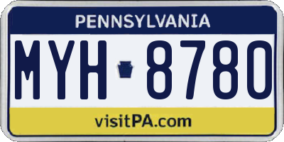 PA license plate MYH8780