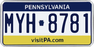 PA license plate MYH8781
