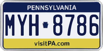 PA license plate MYH8786