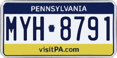 PA license plate MYH8791