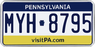 PA license plate MYH8795