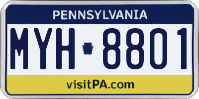 PA license plate MYH8801