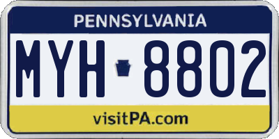 PA license plate MYH8802