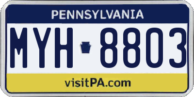 PA license plate MYH8803