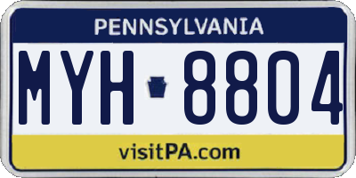 PA license plate MYH8804