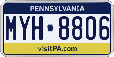 PA license plate MYH8806