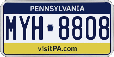 PA license plate MYH8808